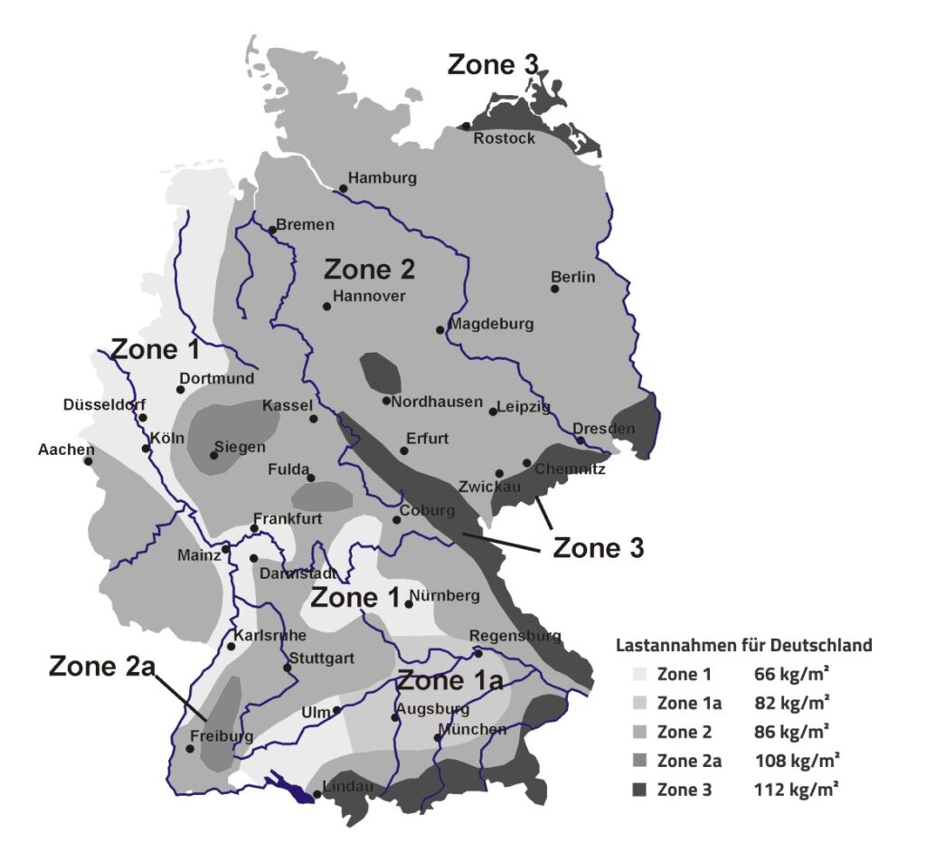 Schneelastzonenkarte der envitron-systems GmbH
